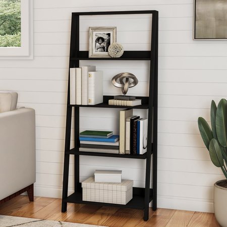 HASTINGS HOME Freestanding Ladder Bookcase, Black 789005POJ